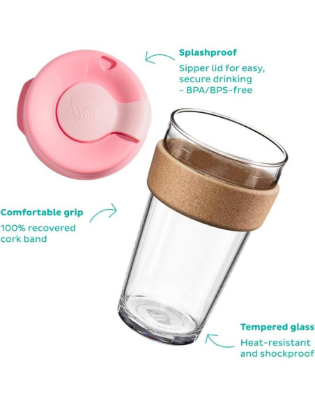 Taza de café reutilizable KeepCup Brew Cork 454ml - Negro Taza de café reutilizable KeepCup Brew Cork 454ml - Negro