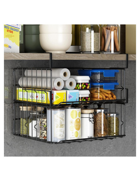 Cestas de Almacenamiento Plegables PowerKing 2 Paquete Negro