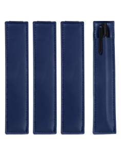 Soporte de Lápiz Ajustable uxcell 4 Pcs Cuero PU Azul