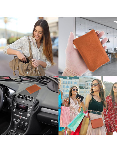 Monedero de Cuero PU TIESOME Mini 12x9cm Negro y Marrón