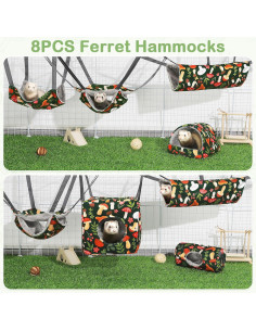 Hamaca para Hurones Hedgeink 8 Piezas Lavable 45x28cm 2