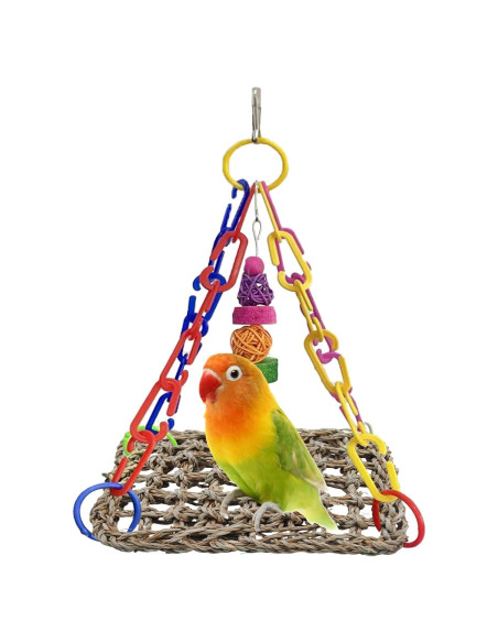 Columpio de Hierba Marina para Aves MUYG 20x15 cm Natural