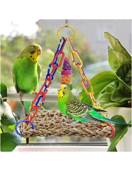 Columpio de Hierba Marina para Aves MUYG 20x15 cm Natural