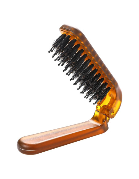 Cepillo de cabello plegable Sliverdew mini viaje cerdas jabalí