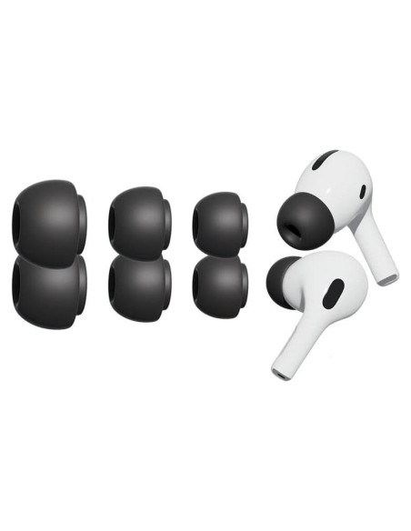 Puntas de Silicona para AirPods Pro 1 y 2 - 3 Pares S/M/L Negro Puntas de Silicona para AirPods Pro 1 y 2 - 3 Pares S/M/L Negro