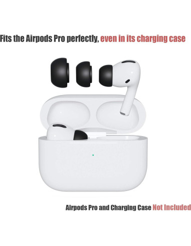 Puntas de Silicona para AirPods Pro 1 y 2 - 3 Pares S/M/L Negro