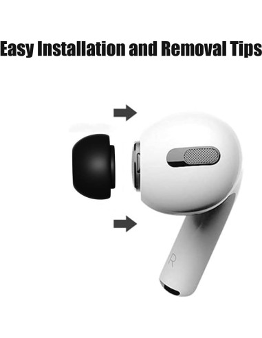 Puntas de Silicona para AirPods Pro 1 y 2 - 3 Pares S/M/L Negro