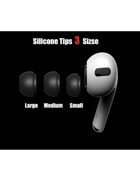 Puntas de Silicona para AirPods Pro 1 y 2 - 3 Pares S/M/L Negro Puntas de Silicona para AirPods Pro 1 y 2 - 3 Pares S/M/L Negro