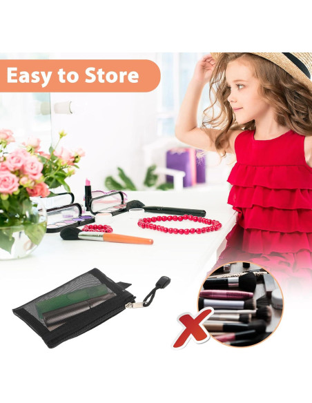 5 Mini Bolsas de Malla con Cierre Amabro - 10.5x7.5cm Negro 5 Mini Bolsas de Malla con Cierre Amabro - 10.5x7.5cm Negro