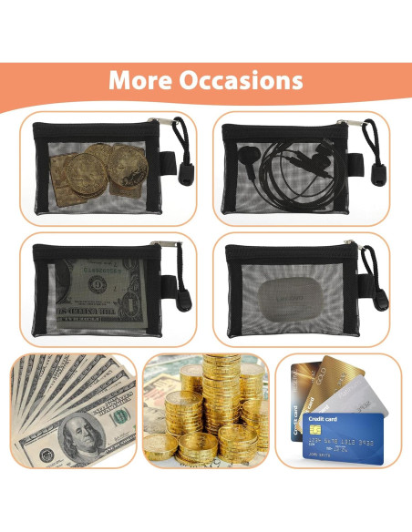 5 Mini Bolsas de Malla con Cierre Amabro - 10.5x7.5cm Negro 5 Mini Bolsas de Malla con Cierre Amabro - 10.5x7.5cm Negro