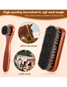 Kit de Cepillos para Brillar Zapatos ZJoey - 2 Pcs de Madera 2