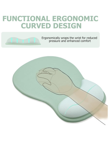 Alfombrilla de Ratón Ergonómica NEENALO con Reposamuñecas Verde