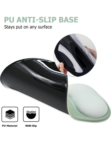 Alfombrilla de Ratón Ergonómica NEENALO con Reposamuñecas Verde