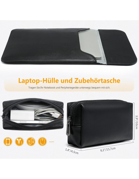 Funda para Laptop 13" HYZUO Negra, Resistente al Agua y Rayones Funda para Laptop 13" HYZUO Negra, Resistente al Agua y Rayones