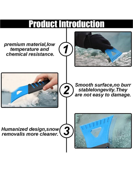 4 Raspadores de Hielo y Nieve para Coche GLSOWEE 18.18 cm