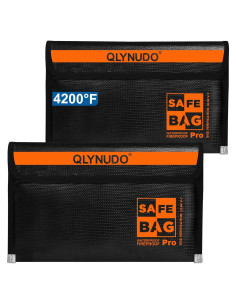 Bolsa a Prueba de Fuego QLYNUDO 9.5x5.8" para Efectivo