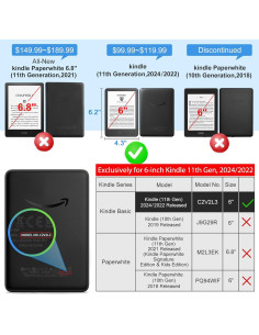 Funda CoBak para E-Reader 6" PU Inteligente Azul Bebé 2