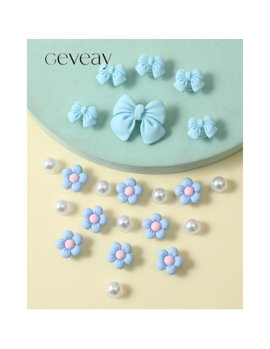 22 Piezas Encantadores de Zapatos Geveay con Flores y Lazos