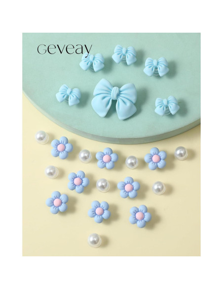 22 Piezas Encantadores de Zapatos Geveay con Flores y Lazos