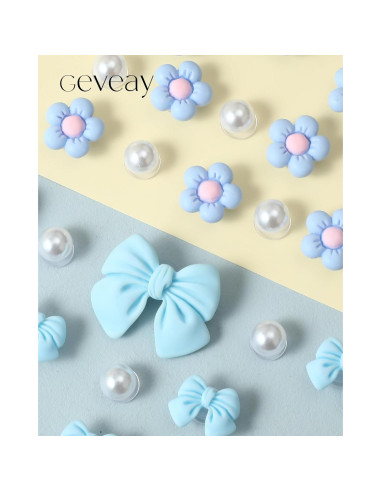 22 Piezas Encantadores de Zapatos Geveay con Flores y Lazos