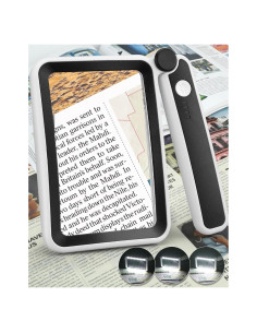 Lupa de Mano Recargable AKKYCVS 5X con Luz LED Ajustable