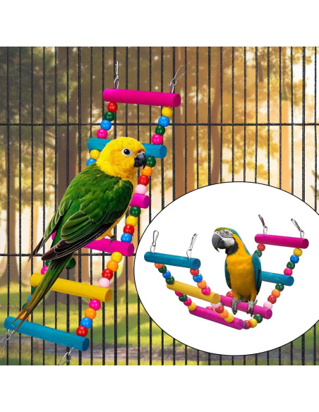 Kit de Juguetes para Aves 11 Pcs FrgKbTm - Columpio y Escalera