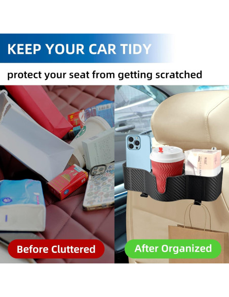 Organizador de Asiento Trasero OUSHASAA con Portavasos 9.4 cm