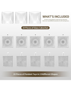 Bandejas de Colgante Cuadradas Miraclekoo 40 Pcs 25 mm 2