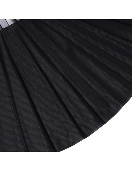 2 Abanicos Plegables de Mano Wobe Negro 64.5x34cm para Danza