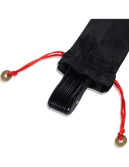 2 Abanicos Plegables de Mano Wobe Negro 64.5x34cm para Danza