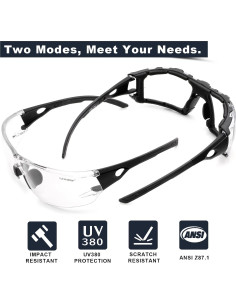 Gafas de Seguridad Fotoquímicas UKNOW con Junta de Espuma 2
