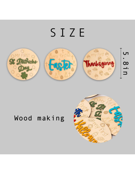 7 Piezas Accesorios de Madera para Fotos de Vacaciones Bebé