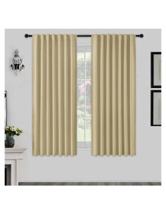 Cortinas Opacas Joydeco 2 Paneles 52x183 cm Beige Aislantes