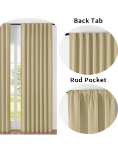 Cortinas Opacas Joydeco 2 Paneles 52x183 cm Beige Aislantes 2