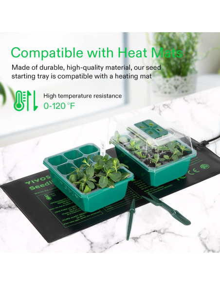 Bandejas de Inicio de Semillas VIVOSUN 72 Celdas con Almohadilla Térmica