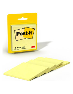 Notas Post-it Amarillo Canario 7.6x7.6 cm 4 Blocs 50 Hojas