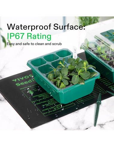 Bandejas de Inicio de Semillas VIVOSUN 72 Celdas con Almohadilla Térmica