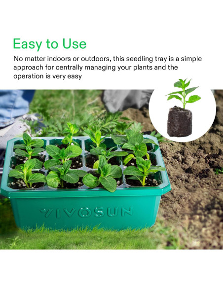 Bandejas de Inicio de Semillas VIVOSUN 72 Celdas con Almohadilla Térmica