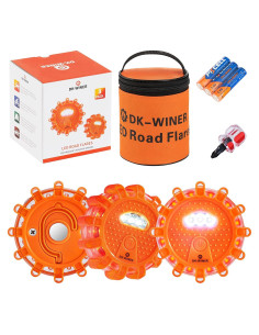 Flares LED de Emergencia DK-WINER 3pack Impermeables 9 Modos