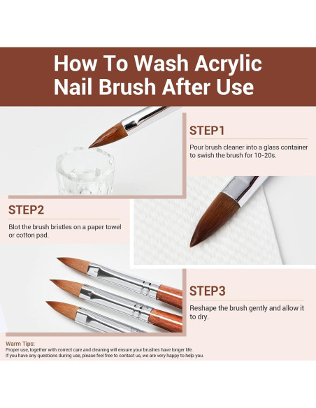 Pincel para Uñas Acrílicas Modelones 100% Pelo Kolinsky Tamaño 8