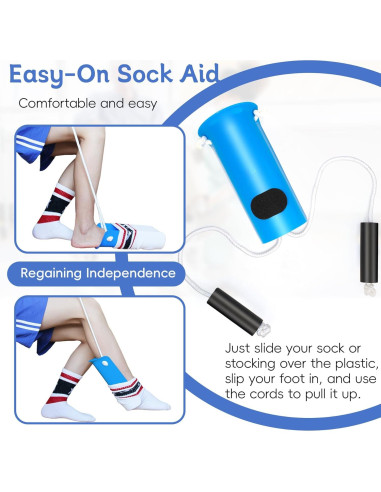 Asistente para Poner Calcetines Yitobecka Azul - Fácil Uso