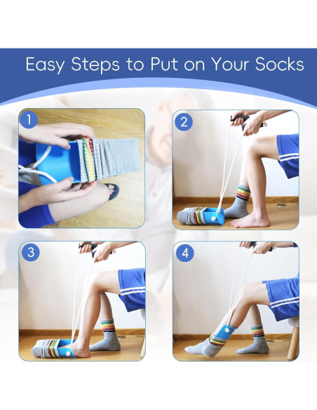 Asistente para Poner Calcetines Yitobecka Azul - Fácil Uso