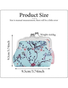 Monedero de Cuero Sintético FuninCrea Floral Doble Cierre 2