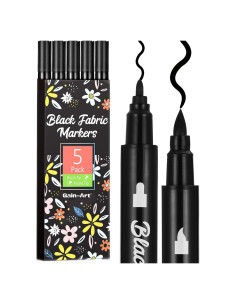 Marcadores de Tela Negros Gain-Art Doble Punta 5 Piezas
