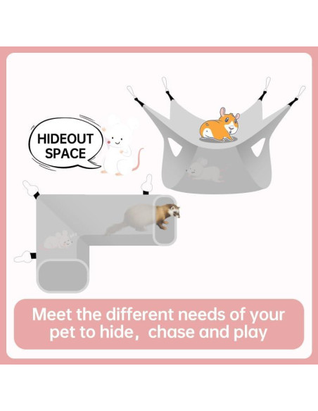 Hamaca y Túnel Esquinero EAEDMY para Hurones y Cobayas