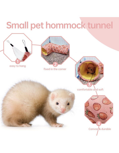 Hamaca y Túnel Esquinero EAEDMY para Hurones y Cobayas