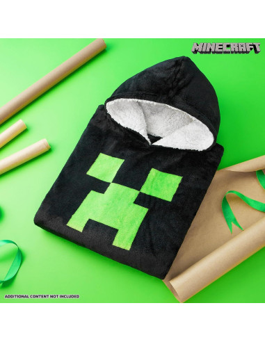 Manta con Capucha Minecraft Bioworld para Niños - Talla Única