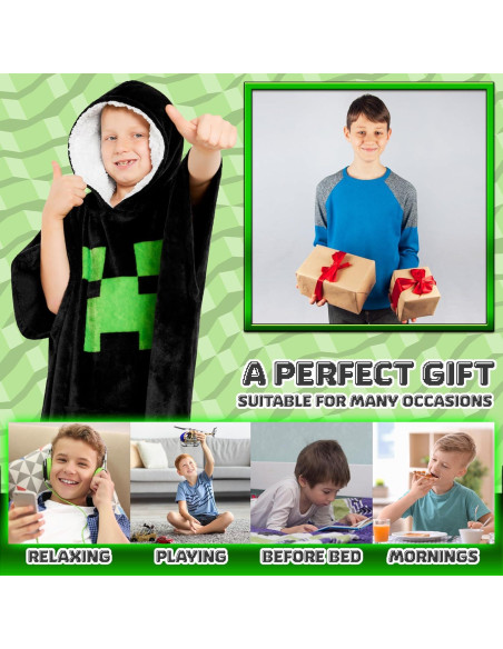 Manta con Capucha Minecraft Bioworld para Niños - Talla Única