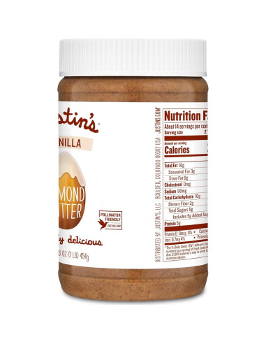 Mantequilla de Almendra de Vainilla Justin's 450g Sin Gluten