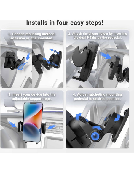 Soporte Adhesivo para Teléfono Arkon SM428 - Compatible con iPhone y Android